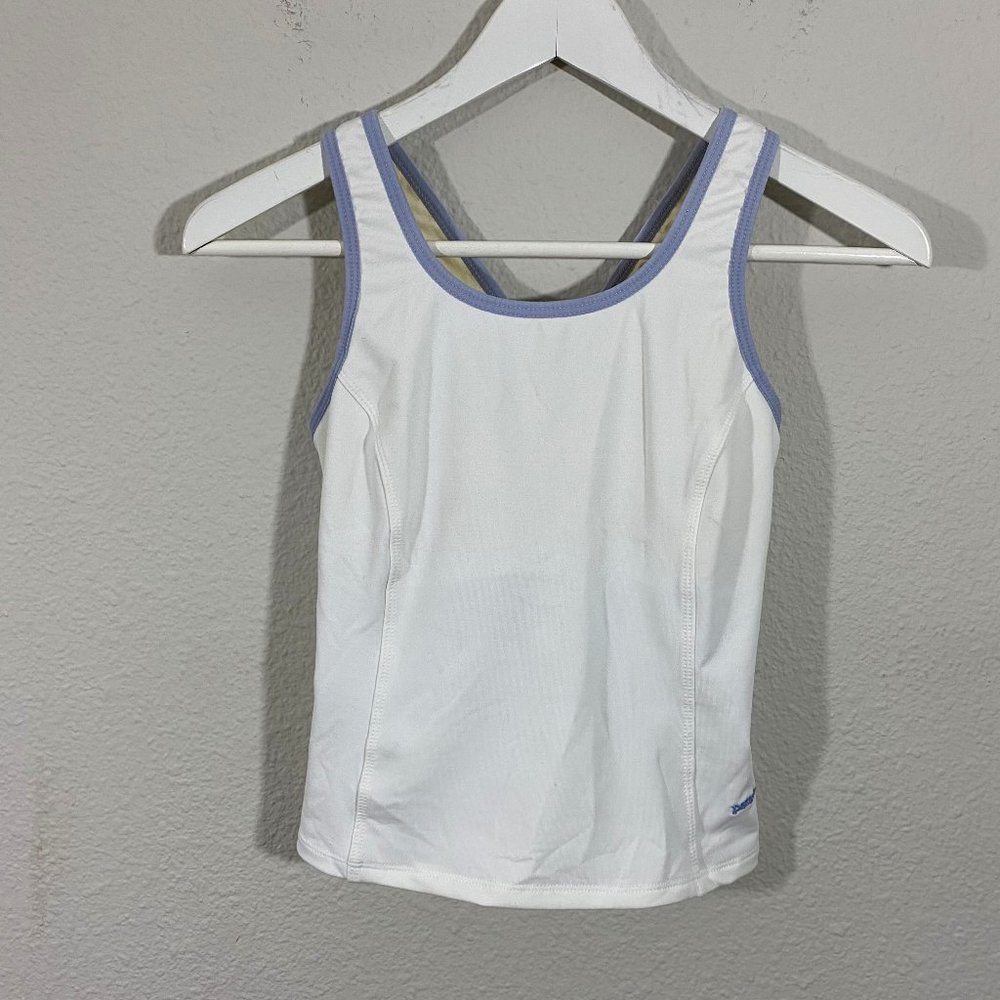 Vintage Patagonia Retro White Crop Work Out Tank Y-Back Small